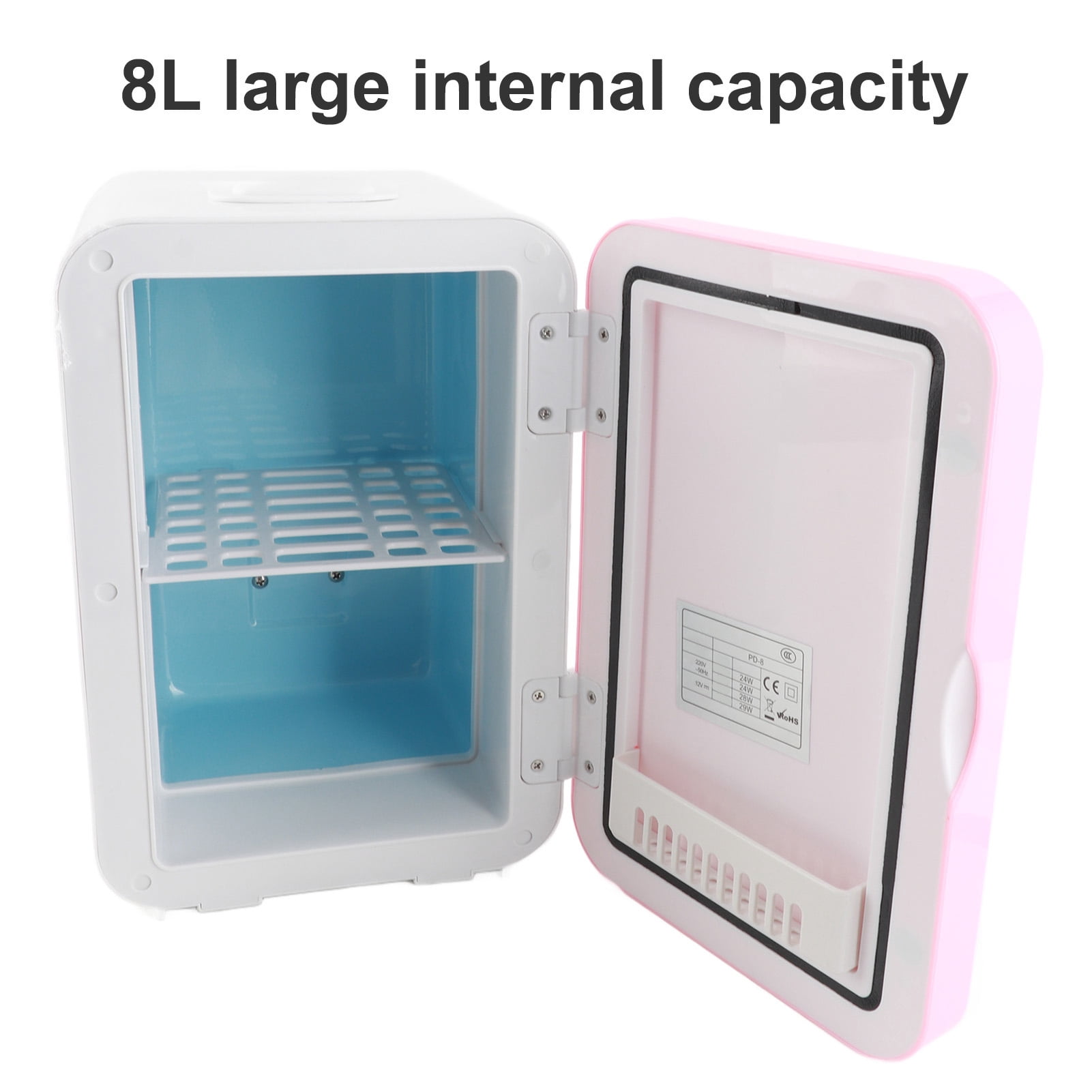 Suodoka 8L Mini Fridge Portable Makeup Skincare Electric Warmer and Cooler, 8.5 lbs / 3.86 kg, Compact Refrigerator for Bedroom, Car, Office and Dorm (White)