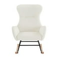 thumbnail image 6 of Rocking Accent Chair, Uplostered Glider Rocker Armchair for Baby Nursery, Comfy Side Chair for Living Room, Bedroom (Off-White, Velvet), 6 of 7