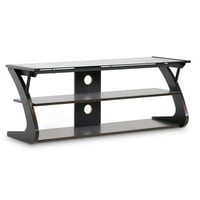 Whole Interiors Tv Stands Entertainment Centers Whole Interiors Sculpten Dark Brown Modern Tv Stand With Gl Shelves For Tvs Up To 45