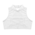 thumbnail image 3 of Sxiwei Kids Girls Dance Tank Crop Top Sleeveless Mock Neck Criss Cross Back Sport Bra Ivory 6, 3 of 7