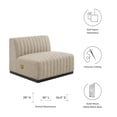 thumbnail image 2 of Conjure Channel Tufted Upholstered Fabric Armless Chair-EEI-5495, 2 of 7
