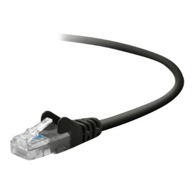 Belkin - Patch cable - TAA Compliant - RJ-45 (M) to RJ-45 (M) - 3 ft - UTP - CAT 5e - molded, snagless, stranded - black