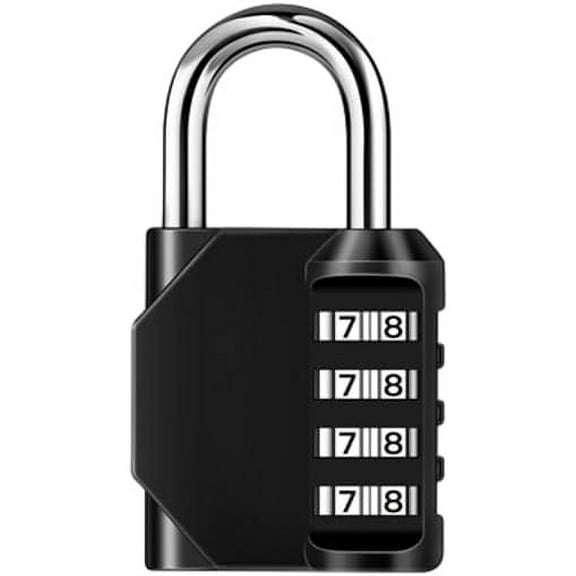 Sturdy & Durable Gym Locker Lock, Easy-to-Set 4-Digit Combination, Clear and Readable Numbers, Black (1 Pack)