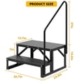 thumbnail image 2 of 2 Step RV Stairs with Raised Handrail,Metal Hot Tub Steps,Portable Mobile Home Stairs for RV, Travel Trailer, Camper Outdoor, 2 of 6