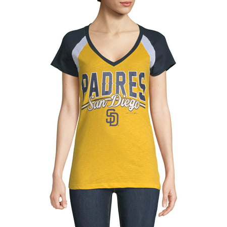 MLB San Diego Padres Women's Short Sleeve Team Color Graphic (Best Fishing Spots In San Diego Bay)