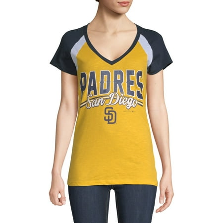 MLB San Diego Padres Women's Short Sleeve Team Color Graphic