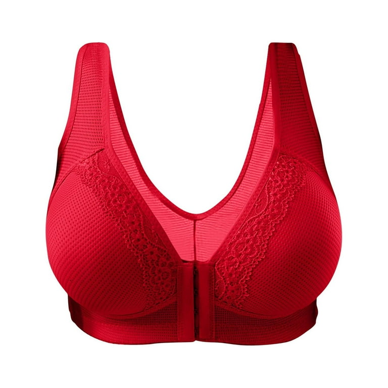 Kddylitq Nursing Bras With Support Buckle Adjustable Placed Lace Push Up Bra  Comfortable Supportive Sexy Wireless Lingerie Bras Smoothing Bralette  Padded Push Up Red 36 