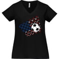 thumbnail image 3 of Inktastic Soccer Ball, Net with American Flag Colors Women's Plus Size V-Neck T-Shirt, 3 of 5