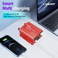 thumbnail image 2 of 500 Watts Power Inverter for Vehicles, 12V DC to 110V AC Car Inverter Converter with 2 AC Outlets+2 USB Chargers, LED Display,  Car Plug Adapter for Phone, Computer, RV, Camping & Home Red, 2 of 11