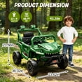 thumbnail image 6 of 12V Ride On Cars for Kids, Kids Ride on Toys with Remote Control, Dinosaur Kids UTV Cars, 4 Wheel Suspension Electric Vehicle with Bluetooth, Music, LED, Ideal Gift for Boys Girls 2-4, Green, 6 of 9
