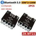 thumbnail image 1 of 1/2PCS MT21 TPA3116 2.1 Channel Bluetooth 5.0 Subwoofer Amplifier Board 50WX2+100W Power Audio Stereo Amplifier Bass AMP AUX ZK-MT21 2PCS, 1 of 6
