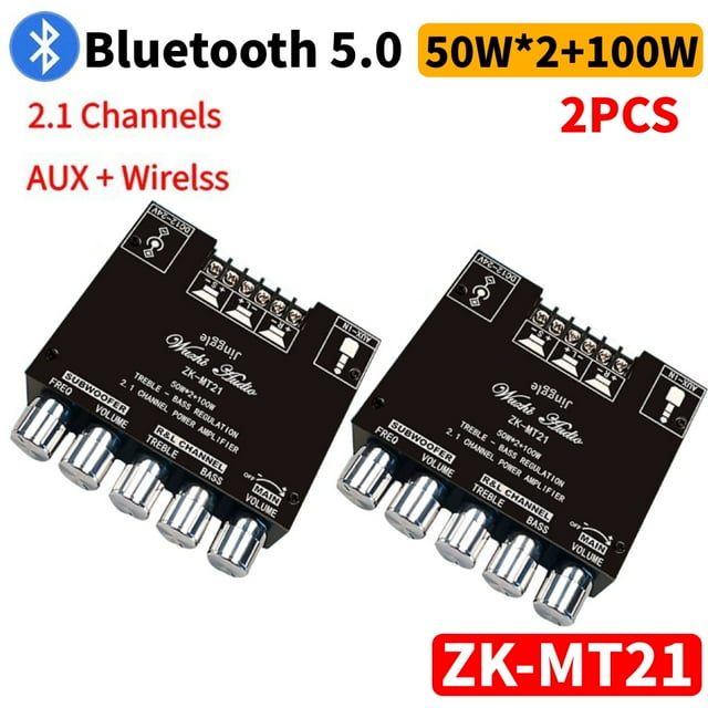 1/2PCS MT21 TPA3116 2.1 Channel Bluetooth 5.0 Subwoofer Amplifier Board 50WX2+100W Power Audio Stereo Amplifier Bass AMP AUX ZK-MT21 2PCS