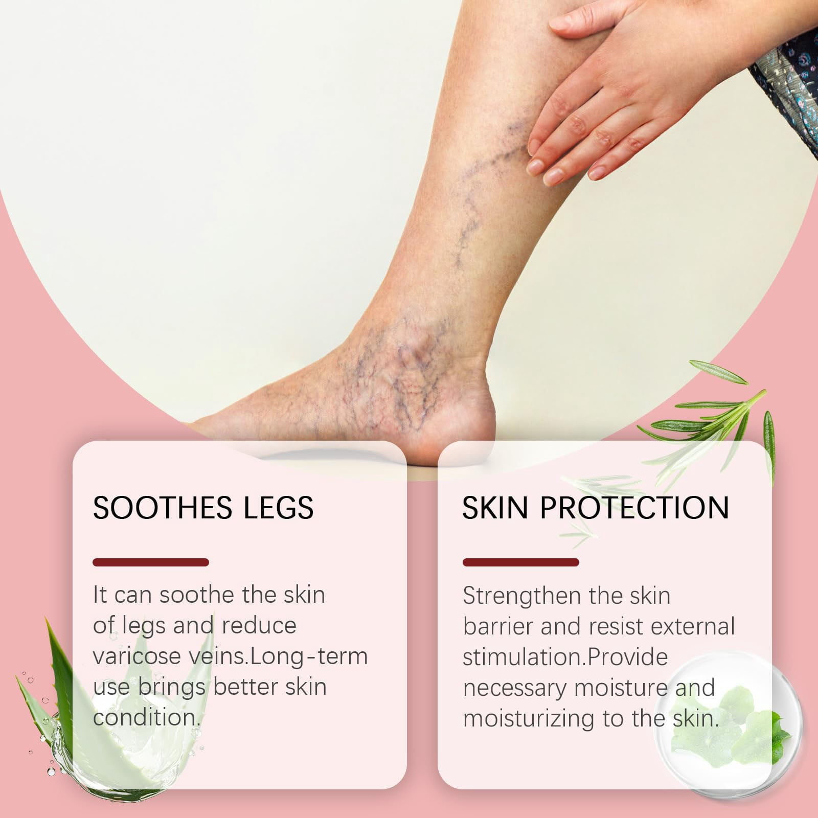 DXOUPM Varicose Vein Cream for Legs Improves Circulation Reduces Spider Veins and Heaviness Soothing Leg 2.82 Oz/80g