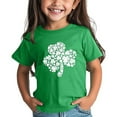 thumbnail image 2 of MIXUE Toddler Girls Tops & T-Shirts St. Patrick Day Cute Graphic Kids Round Neck Short Sleeve Comfortable Pullover T Shirts Activewear,Green,4-5 Years, 2 of 5