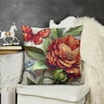 thumbnail image 4 of YINGXI Vintage Rustic Floral Throw Pillow Cover, Elegant Decorative Cushion Cover for Home 24x24in, 4 of 5