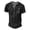 Black, variant on Men T Shirt Summer Retro Short Sleeve Tee with Button Placket and Small Print for Everyday Comfort and Classic Style