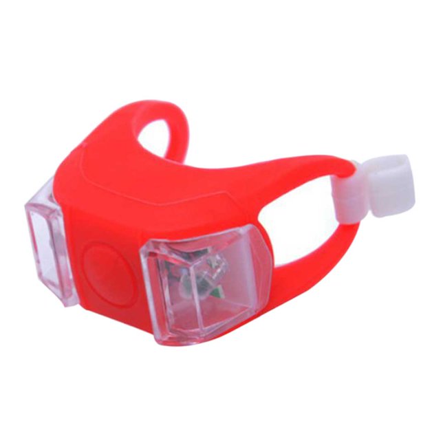 Yuarrent Luces de silicona para bicicleta de Color arcoíris, resistente al agua, para ciclismo, luz de seguridad delantera y trasera, manillar, Ciclismo Rojo