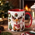 thumbnail image 6 of Hometravel Christmas Reindeer Ceramic Coffee Mug, Milk Cup with Flat Design, Holiday Drinkware for Home Kitchen and Christmas Gift, 6 of 7