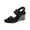 Black, variant on Womens Sly Canvas Dressy Wedge Sandals