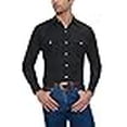 thumbnail image 3 of ELY CATTLEMAN Chemise Western à Manches Longues pour Hommes, Noir, TTG, 3 of 4