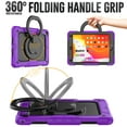 thumbnail image 4 of iPad 6th Generation Case with Built in Screen Protector, iPad 5th Gen Case 9.7 Inch, iPad Air 2 Case, Kids Shockproof Child Proof Cover with Rotating Stand Handle Grip for iPad 9.7" 2018/2017,Purple, 4 of 6