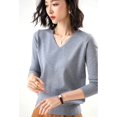 thumbnail image 2 of Maydear Women's V Neck Long Sleeve Sweater Pullover Knit, Stretch Fitted Knitted Bottoming Shirt, 2 of 5
