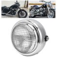 thumbnail image 3 of 7in 55W Motorcycle Grill Headlight Retro Style Halogen Head Lamp High BrightnessYellow Lens, 3 of 3