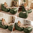 thumbnail image 6 of Toject Giant Bean Bag Chair, Faux Leather Memory Foam Floor Sofa for Adults, Ergonomic Back Support, No Assembly Needed, Lightweight Lounger for Living Room Bedroom Dorm Office, Black, 6 of 6