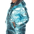 thumbnail image 6 of White Mark Women's Plus Size Metallic Hooded Puffer Coat, 6 of 6