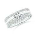 thumbnail image 4 of ANGARA Natural Double Band Diamond Engagement Ring Wrap in 14K White Gold for Women (Size-1.2mm| Color-G| Clarity-VS2) | April Birthstone, Anniversary, Jewelry Gift for Women | Natural Diamond Ring, 4 of 10