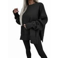 thumbnail image 1 of Conjunto de Sudadera y Leggings para Mujer, 2 Piezas, Sudadera Extragrande, Pantalones Ajustados y Chándal Negro XL, 1 of 9