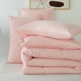 thumbnail image 6 of Davulos Twin Comforter Set with Pillowcase ,2 Pieces Soft Pink Bedding Set Bed in a Bag Solid Color for All Season, 6 of 7