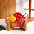 thumbnail image 3 of HINTRMENT 1 Ensemble Bol à Salade Transparent pour Usage Domestique avec Base en Bois Résistante à la Chaleur, 3 of 7
