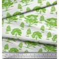 thumbnail image 2 of Soimoi Green Cotton Voile Fabric Sketch Tree Print Sewing Fabric Yard 56 Inch Wide, 2 of 3