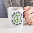 thumbnail image 4 of CafePress - Peace Begins On Your - 11 oz Ceramic Mug - Novelty Coffee Tea Cup, 4 of 4
