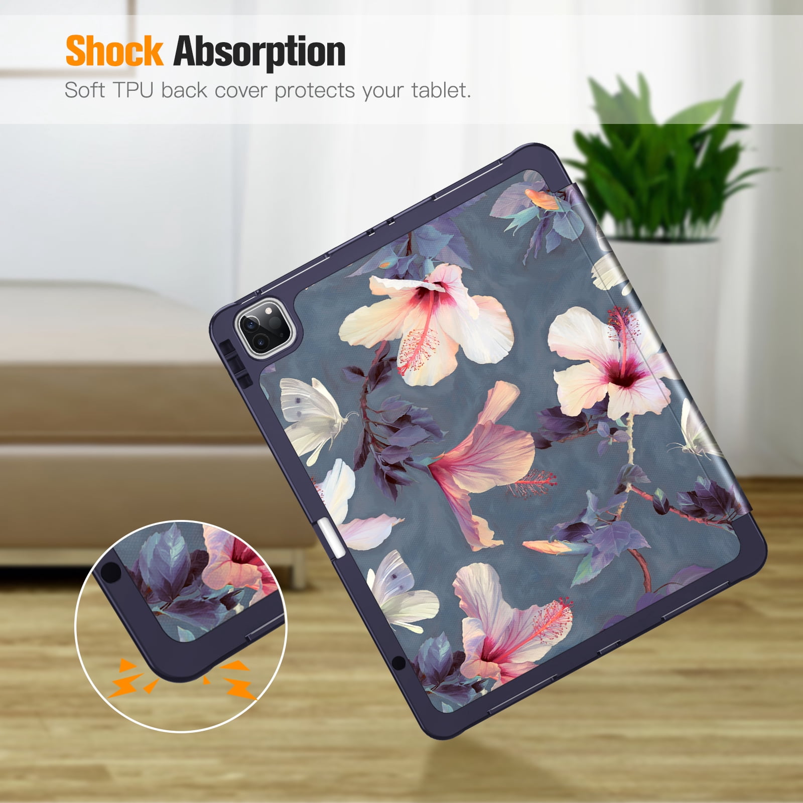 Fintie TPU Case with Pencil Holder for iPad Pro 12.9-inch 5th/4th/3rd Generation - Slim Soft TPU Protective Cover with Auto Wake/Sleep for iPad Pro 12.9 (2021/2020/2018)