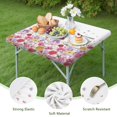 thumbnail image 4 of Pioneer Flower Floral Print Pattern Square Fitted Tablecloth with Elastic Edge,Square Table Cover,Washable Elastic Table Cover for Home Kitchen Party Decor 34"x34", 4 of 6