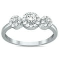 thumbnail image 2 of SZUL Women's 1/2 Carat TW Three Stone Diamond Cluster Bridal Set in 10K White Gold (J-K-L Color, I2-I3 Clarity), 2 of 6