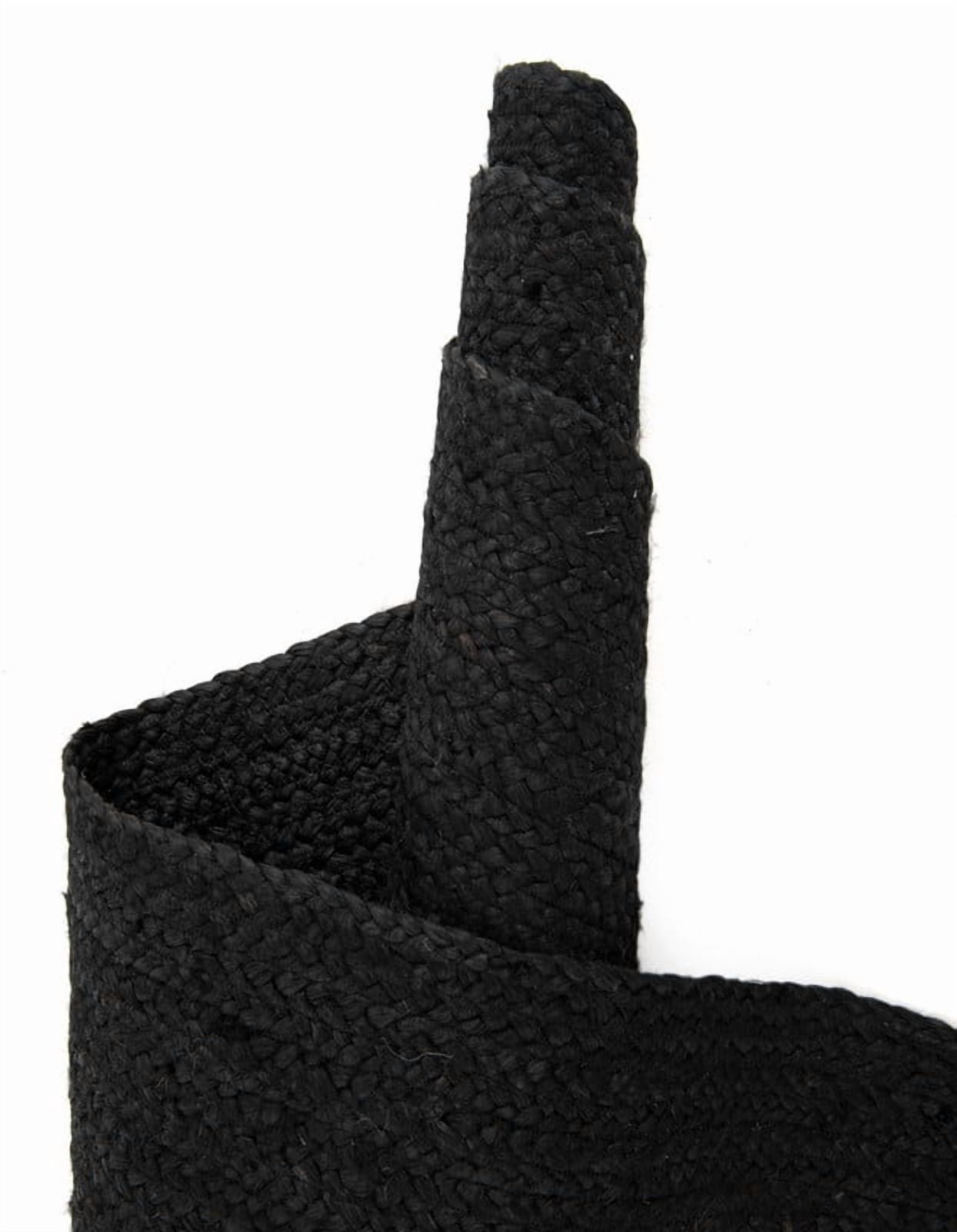 3x4 Ft Black Jute Area Rug, Hand-Woven, Reversible, Farmhouse Boho Style, Durable & Pet-Friendly Rug for Living Room, Dining Room, and Bedroom