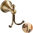 thumbnail image 2 of Vintage Brass Towel Hook Hanger Double Robe Hooks Wall Mounted for Bathroom Bronze Antique Brass Wall Towel Robe Hook Clothes Hanger/for Kitchen Room high Load-Bearing, 2 of 4