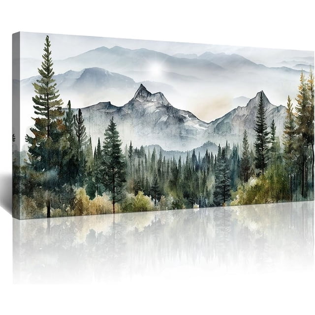 Imagen de un paisaje forestal nebuloso — Arte decorativo para el hogar