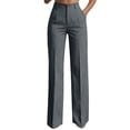 thumbnail image 3 of MaFYtyTPR Women's Striped Business Casual Dress Pants Fashion Stretchy Comfortable Straight Leg Pants Regular Fit Work Wear Z-Dark Gray S, 3 of 7