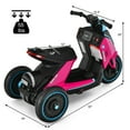 thumbnail image 2 of Gymax Moto pour Enfants à Chevaucher 6 V à Batterie, Tricycle Motorisé avec Musique et Klaxon, Rose, 2 of 10