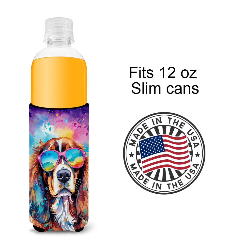 Cavalier Spaniel Hippie Dawg Hugger for Ultra Slim Cans 4 in x 6.5 in