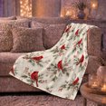 thumbnail image 6 of Bright Red Cardinal Evergreen Branch Woodland Nature Scene, Festive Holiday Scene, Warm Flannel Blanket for Cabin and Lodge, Art Lovers Christmas Gift, Festive Home Decor, 6 of 9