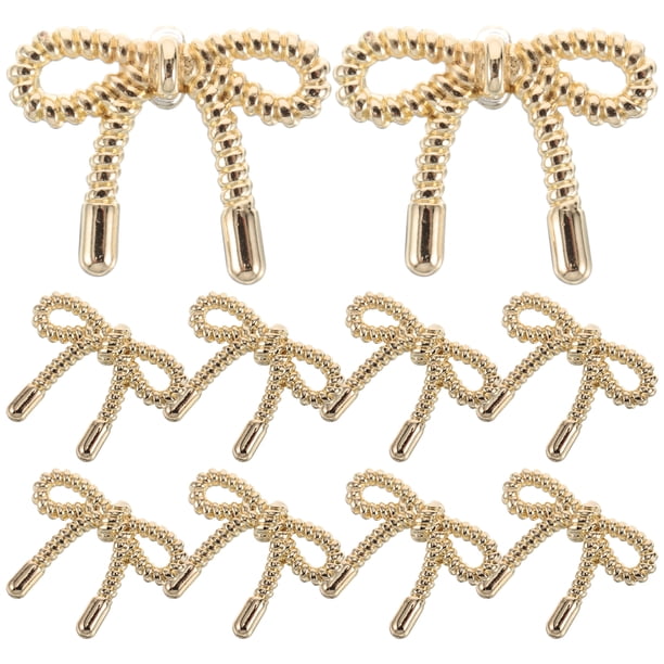 10 Piezas Botones De Lazo De Mariposa Botones Decorativos De Metal Botones De Sujeción De Costura Para Suéteres Cárdigan Camisa Abrigo Prendas De Punto Dorado