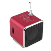 HEVIRGO TDV26 Mini Subwoofer Stereo Speaker TF Card FM Radio Music Player with Antenna