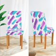 thumbnail image 3 of Yayeee 2 Pack Dining Chair Covers Stretch Parson Chairs Slipcovers Seat Protector, Purple Drawing, 3 of 6