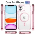 thumbnail image 2 of Dteck Trasparent Case for iPhone 11,Magnetic TPU Case Compatible with Mag Safe Shockproof Anti Yellowing Anti Slip Clear PC Cover for iPhone 11,Pink, 2 of 8