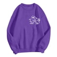 thumbnail image 5 of Halloween Sweatshirt for Women Cozy Autumn Sweatshirt Relaxed Fit Hoodless Pullover for Women Comfort Stylish Casual Wear Season Versatile Layer Purple 3XL, 5 of 5